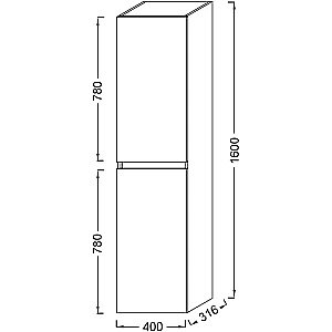Пенал Jacob Delafon Tolbiac EB2385-J5 40 блестящий белый для ванной в интернет-магазине сантехники Sanbest