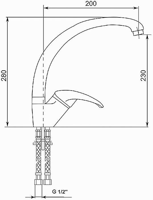 Смеситель для кухни MIXLINE ML-GS01 532449 белый купить в интернет-магазине сантехники Sanbest