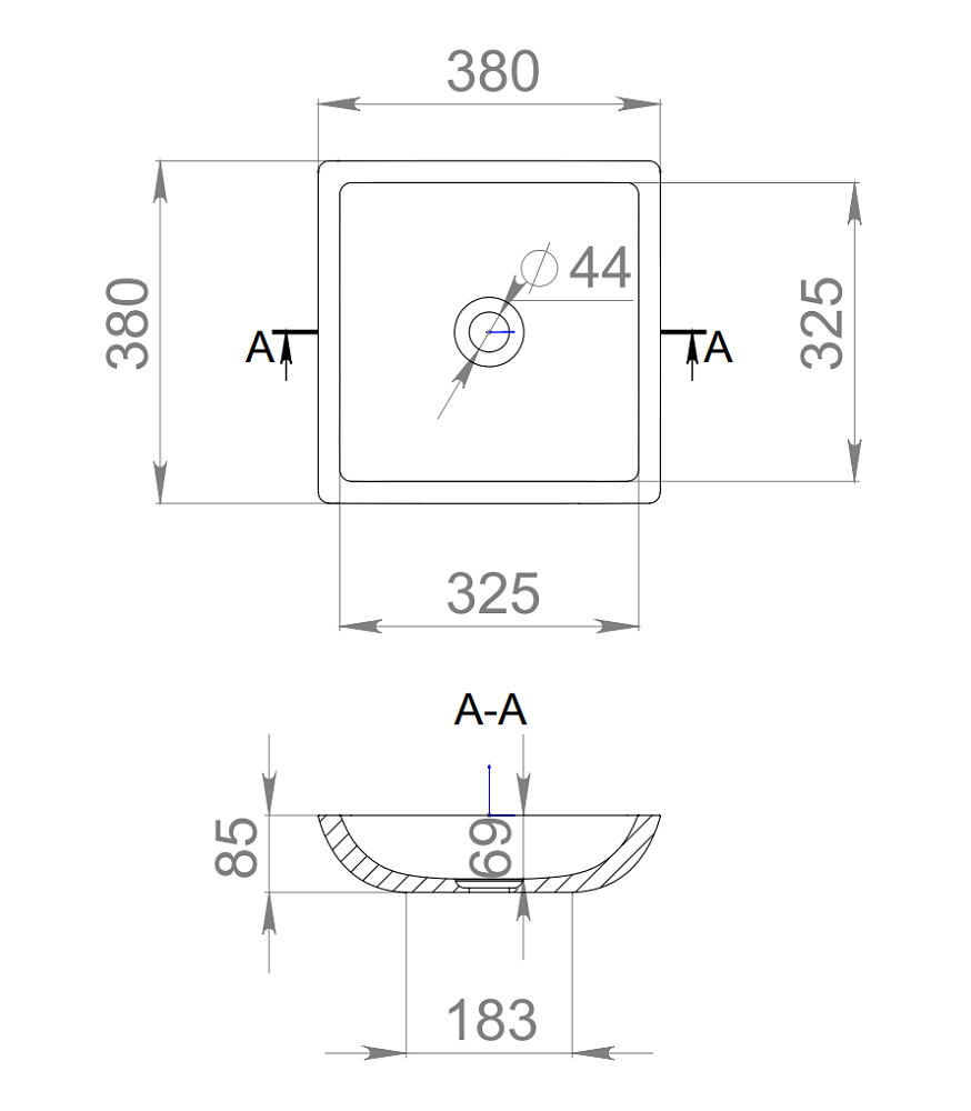 Раковина из композита Salini Callista 04 38 белый матовый купить в интернет-магазине Sanbest