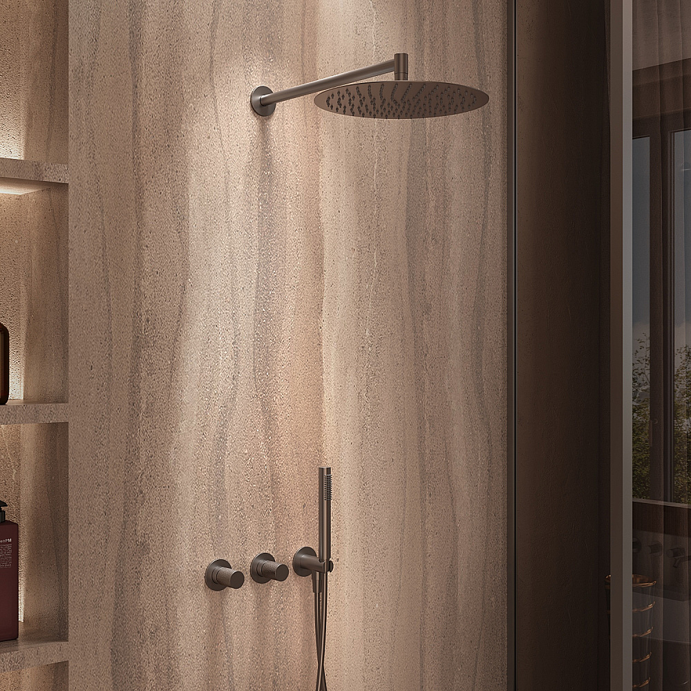 Душевая система Vincea Aura VSFW-6AU1GM вороненая сталь купить в интернет-магазине сантехники Sanbest