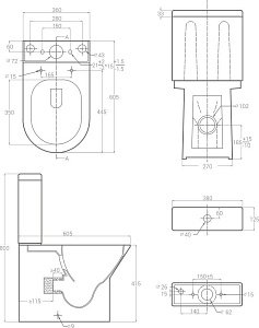 Унитаз напольный Good Door Compact УНИ0004 белый, с крышкой микролифт, с бачком, безободковый купить в интернет-магазине Sanbest