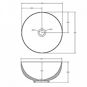 Раковина накладная ABBER Stein AS2617 белая матовая купить в интернет-магазине Sanbest