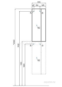 Пенал Акватон Терра светлое дерево/серый для ванной в интернет-магазине сантехники Sanbest