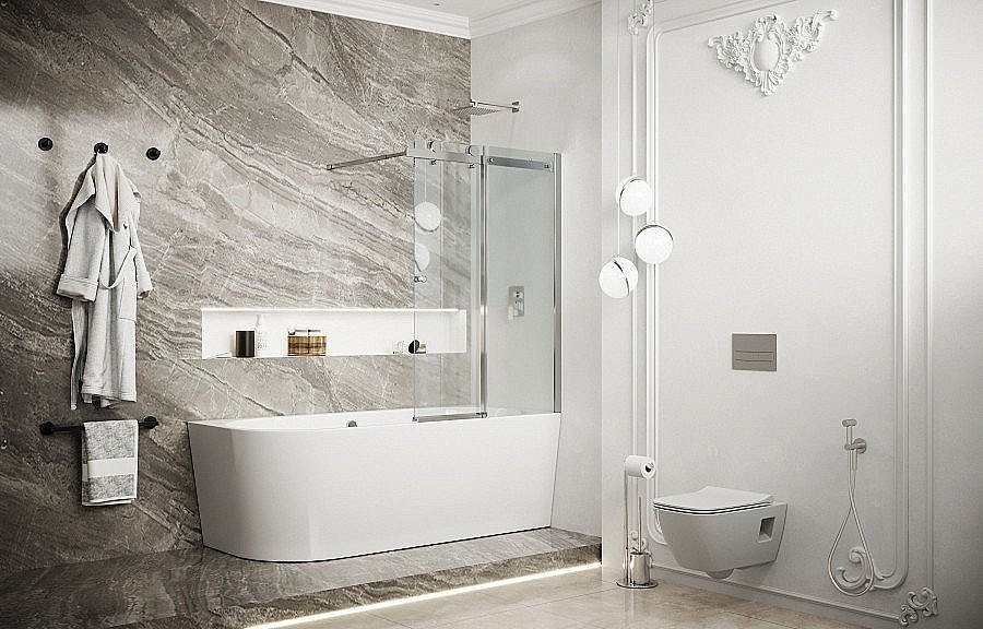 Шторка для ванны Ambassador Bath Screens 16041117 90 купить в интернет-магазине Sanbest