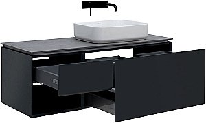 Тумба с раковиной Allen Brau INFINITY 120 1+1 антрацит матовый для ванной в интернет-магазине Sanbest