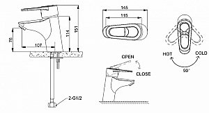 Смеситель для раковины BRAVAT Loop F1124182CP-RUS купить в интернет-магазине сантехники Sanbest