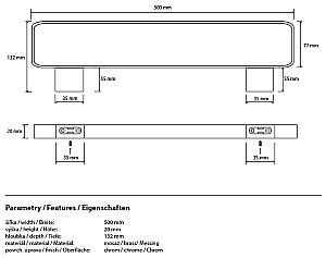Полотенцедержатель двойной Bemeta Via 135004082 купить в интернет-магазине сантехники Sanbest