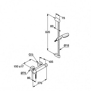 Душевой гарнитур Kludi Logo 6857505-00 хром купить в интернет-магазине сантехники Sanbest