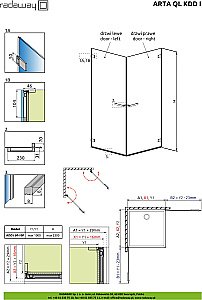 Душевой уголок Radaway Arta QL KDD I 50-100x50-100 стекло прозрачное/профиль хром купить в интернет-магазине Sanbest