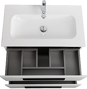 Тумба с раковиной Cezares ECO-CER-N 80 ECO-CER-N-800-2C-SO-BO белая матовая для ванной в интернет-магазине Sanbest