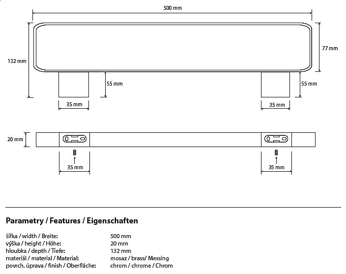 Полотенцедержатель двойной Bemeta Via 135004082 купить в интернет-магазине сантехники Sanbest
