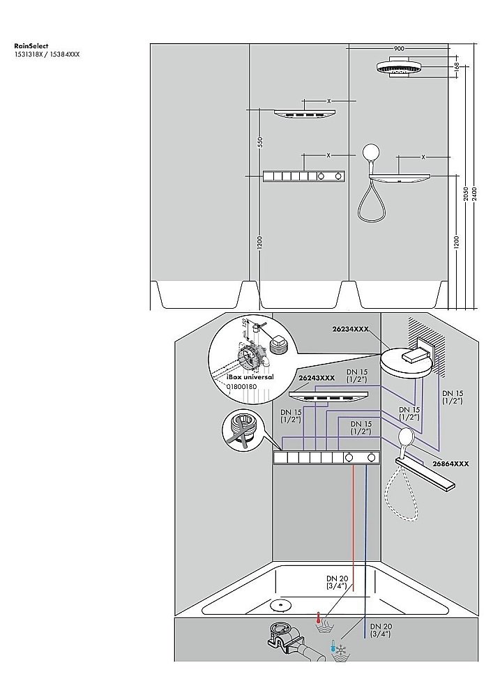 Термостат для душа Hansgrohe RainSelect 15384700 купить в интернет-магазине сантехники Sanbest