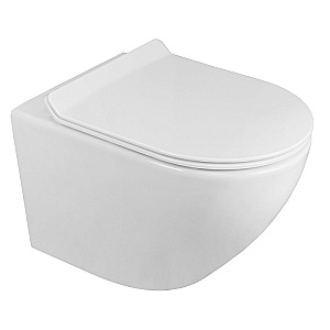 Унитаз подвесной Azario Grado AZ-0046N белый, безободковый, с крышкой микролифт купить в интернет-магазине Sanbest