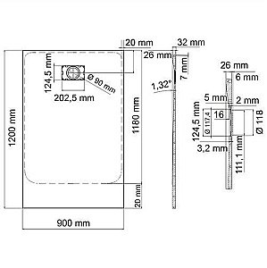 Душевой поддон WasserKRAFT Main 41T07 120х90 купить в интернет-магазине Sanbest