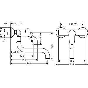 Смеситель для кухни Hansgrohe Focus M41 31825000 хром купить в интернет-магазине сантехники Sanbest