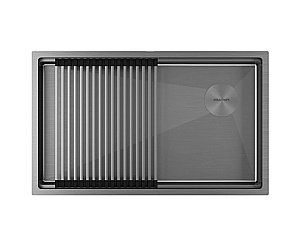 Кухонная мойка Paulmark NEXT-PRO 74 PM707445-GM вороненая сталь купить в интернет-магазине сантехники Sanbest