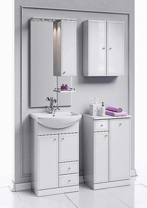 Зеркало со шкафом AQWELLA Барселона 55 в ванную от интернет-магазине сантехники Sanbest