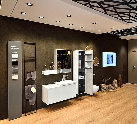 Шкаф-пенал Geberit Acanto 500.619.JL.2 38 бежевый для ванной в интернет-магазине сантехники Sanbest