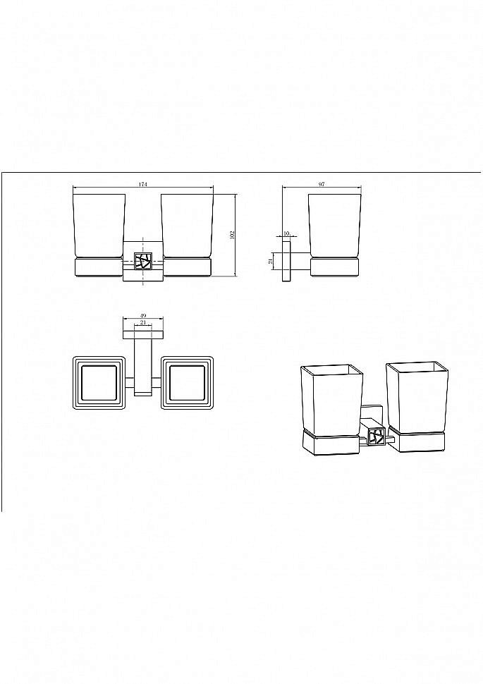 Стакан для зубных щеток CeramaLux Venezia 88603-1 хром купить в интернет-магазине сантехники Sanbest