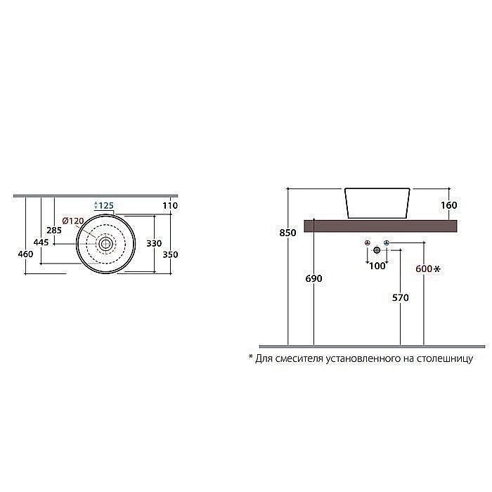 Раковина накладная Globo Forty3 35 FO035.BI*0 белая купить в интернет-магазине Sanbest