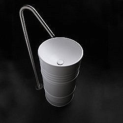 Раковина напольная Kerasan Artwork Barrel 45 4742K01 белая купить в интернет-магазине Sanbest