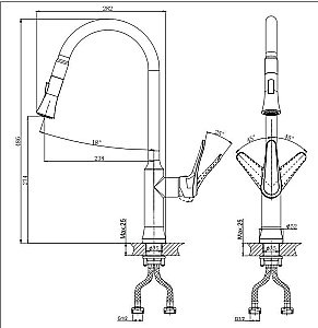 Смеситель для кухни Rush Jawa JA0735-24 купить в интернет-магазине сантехники Sanbest