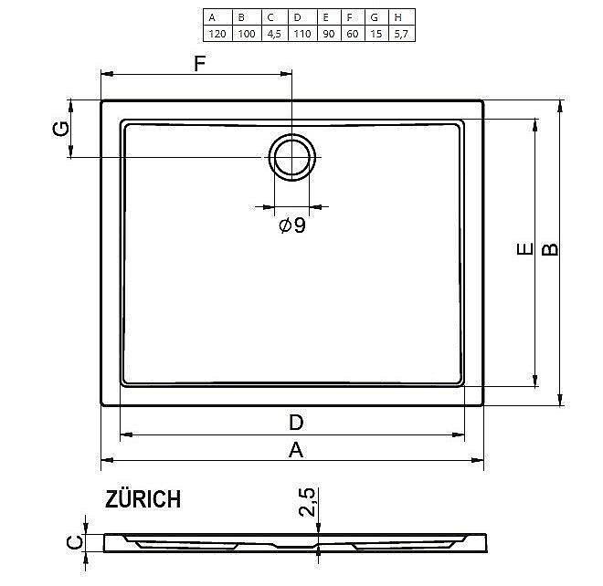 Душевой поддон Riho Davos 293 120x100 D002004005 белый купить в интернет-магазине Sanbest