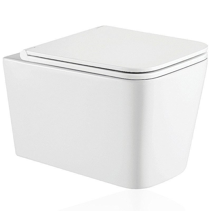 Унитаз подвесной Koller Pool KVADRO KR-0530-RW безободковый, с крышкой микролифт купить в интернет-магазине Sanbest