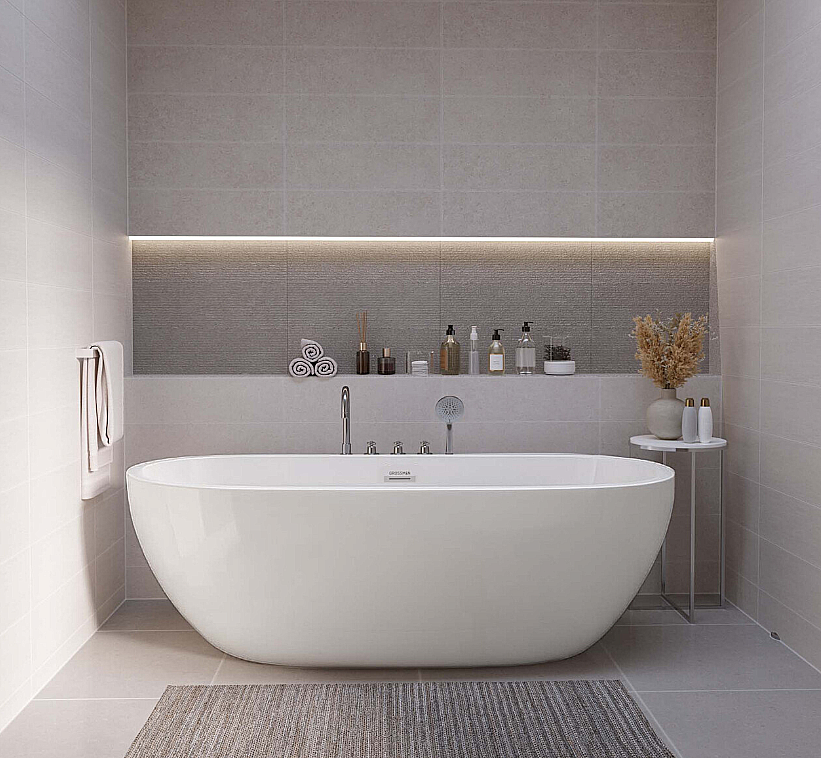 Ванна акриловая Grossman Classic 160х75 GR-12501-1 белая купить в интернет-магазине Sanbest