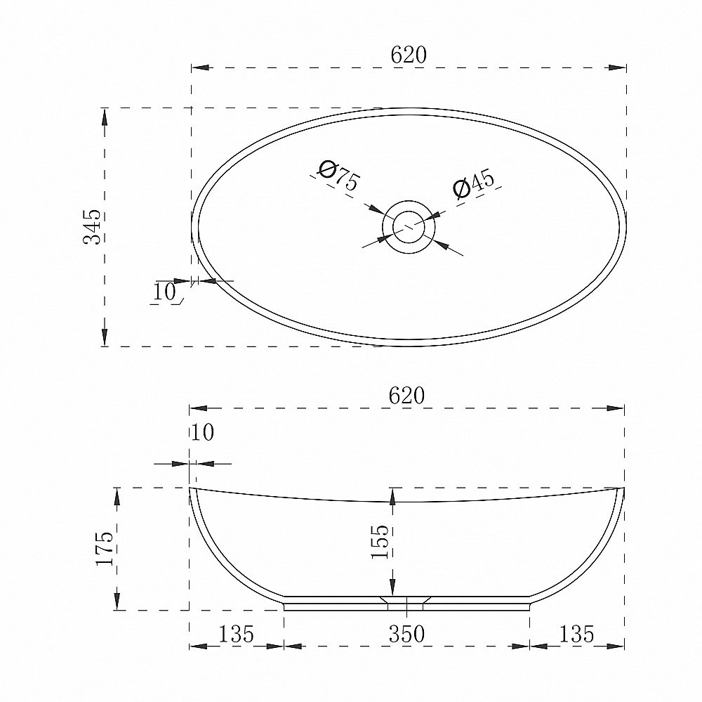 Раковина накладная ABBER Stein AS2610 белая матовая купить в интернет-магазине Sanbest