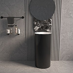 Раковина напольная WhiteCross Altar 43 0737.043043.10100 черная, белая купить в интернет-магазине Sanbest