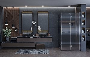 Душевой уголок Ambassador Diamond 12011109 90x90 стекло прозрачное/профиль хром купить в интернет-магазине Sanbest