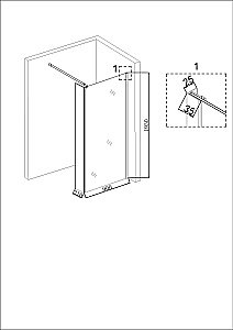 Душевое ограждение Niagara "Nova" NG-644-90GOLD, открытое, прозрачное, 90x195 см купить в интернет-магазине Sanbest