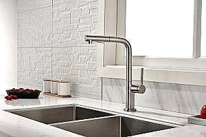 Смеситель для кухни Paulmark Neo Ne214419-BS  брашированная сталь купить в интернет-магазине сантехники Sanbest