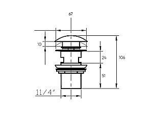 Донный клапан с переливом Bronze de Luxe 1002/1GR серый купить в интернет-магазине сантехники Sanbest