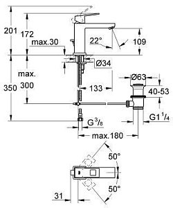 Смеситель для раковины Grohe Eurocube 23445000 купить в интернет-магазине сантехники Sanbest