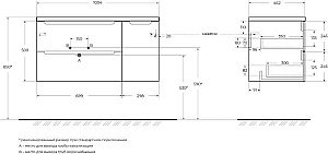 Тумба с раковиной BelBagno ETNA-1000-2C-1A-SO-RN-L/R Rovere Nature для ванной в интернет-магазине Sanbest