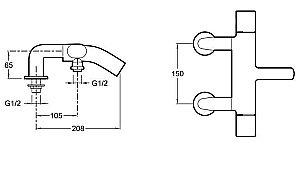 Смеситель для ванны Jacob Delafon TALAN E10107-CP купить в интернет-магазине сантехники Sanbest