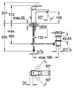 Смеситель для раковины Grohe Eurocube 23445000 купить в интернет-магазине сантехники Sanbest