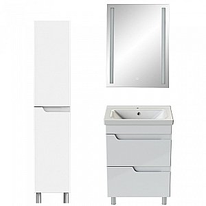 Тумба с раковиной Orange TOPLINE-Milano TM60-02 белая глянец для ванной в интернет-магазине Sanbest