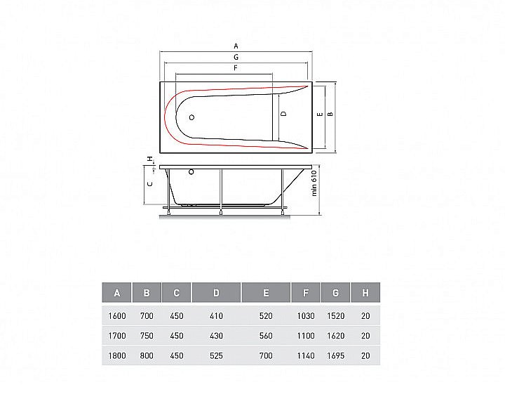 Акриловая ванна Vayer Boomerang 160x70 купить в интернет-магазине Sanbest