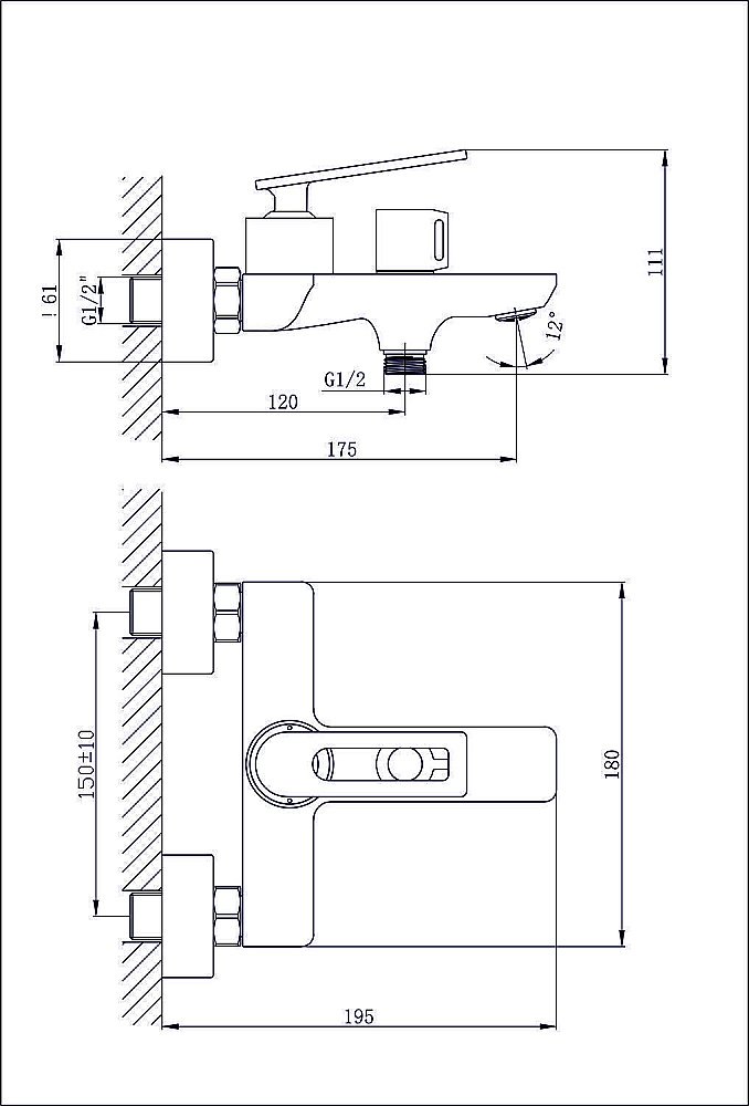Смеситель для ванны Rush Palm PL2530-44 купить в интернет-магазине сантехники Sanbest