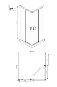 Душевой уголок Ambassador Queen 90x90 11011104 купить в интернет-магазине Sanbest