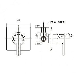 Смеситель для душа PAINI Arena 92CR690FT1LMKM хром купить в интернет-магазине сантехники Sanbest
