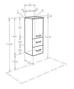 Полуколонна Акватон Америна 34 белый для ванной в интернет-магазине сантехники Sanbest