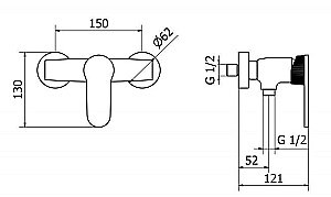 Смеситель  для душа Cezares DIANA-DM-01 купить в интернет-магазине сантехники Sanbest