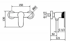 Смеситель  для душа Cezares DIANA-DM-01 купить в интернет-магазине сантехники Sanbest