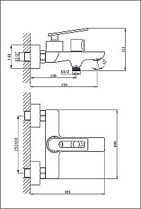 Смеситель для ванны Rush Palm PL2530-44 купить в интернет-магазине сантехники Sanbest