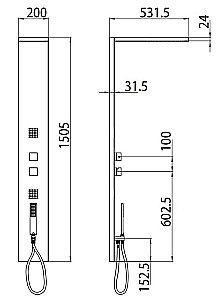 Душевая панель Bossini Manhattan-4 L00891.030 хром купить в интернет-магазине сантехники Sanbest
