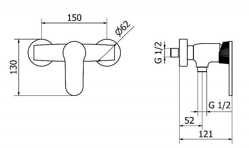 Смеситель  для душа Cezares DIANA-DM-01 купить в интернет-магазине сантехники Sanbest